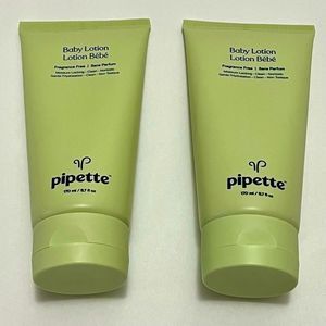 Pipette Fragrance Free Baby Lotion 6.7 oz each lot of 2 - New & Sealed